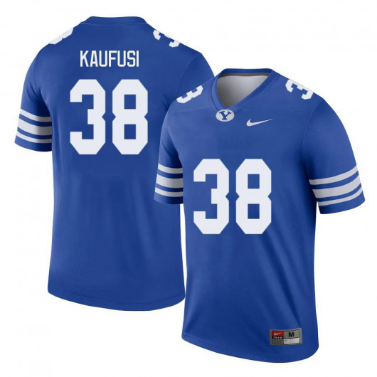 Mens BYU Cougars #38 Jackson Kaufusi Nike Royal College Football Game Jersey