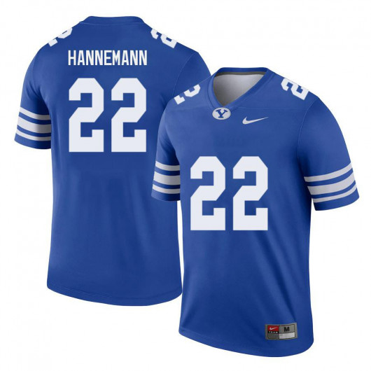 Mens BYU Cougars #22 Ammon Hannemann Nike Royal College Football Game Jersey