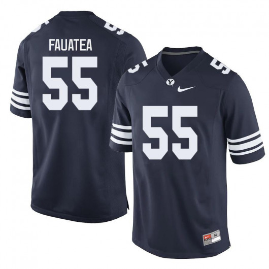 Mens BYU Cougars #55 Lorenzo Fauatea Nike Navy College Football Game Jersey  