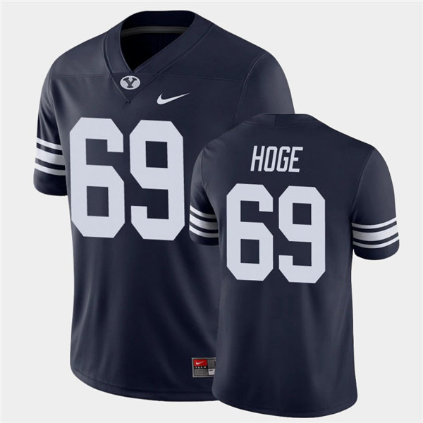 Mens BYU Cougars #69 Tristen Hoge Nike Navy College Football Game Jersey  