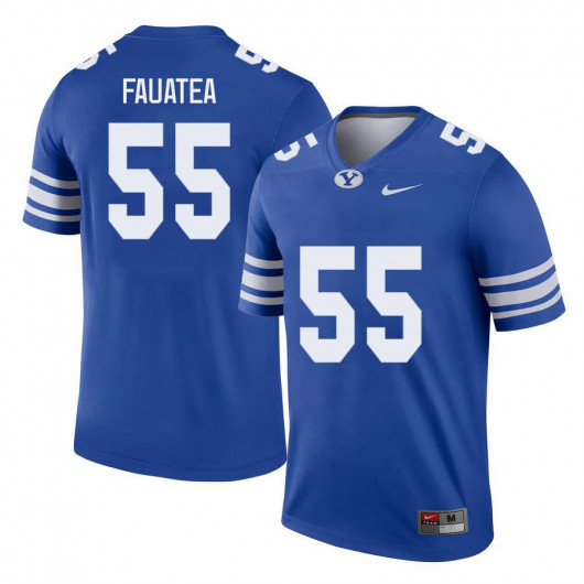 Mens BYU Cougars #55 Lorenzo Fauatea Nike Royal College Football Game Jersey