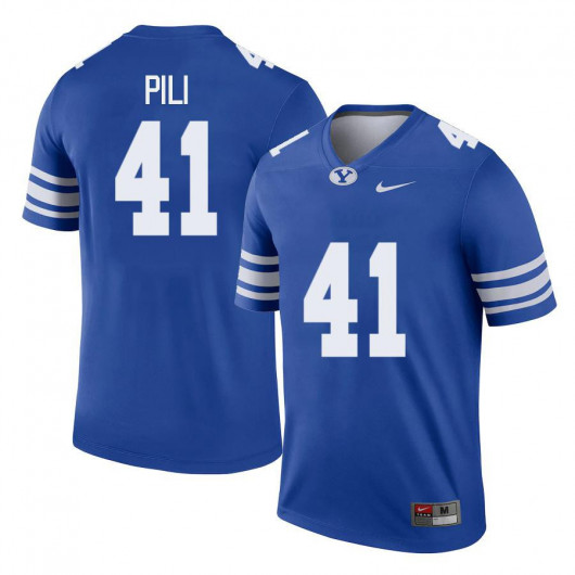 Mens BYU Cougars #41 Keenan Pili Nike Royal College Football Game Jersey