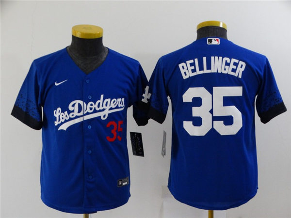 Youth Los Angeles Dodgers #35 Cody Bellinger Nike Royal 2021 MLB City Connect Jersey