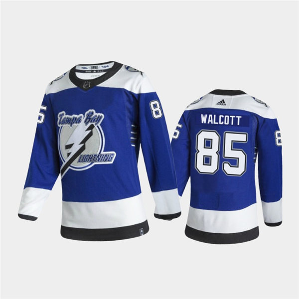 Youth Tampa Bay Lightning #85 Daniel Walcott Adidas Blue 2021 NHL Reverse Retro Special Edition Jersey