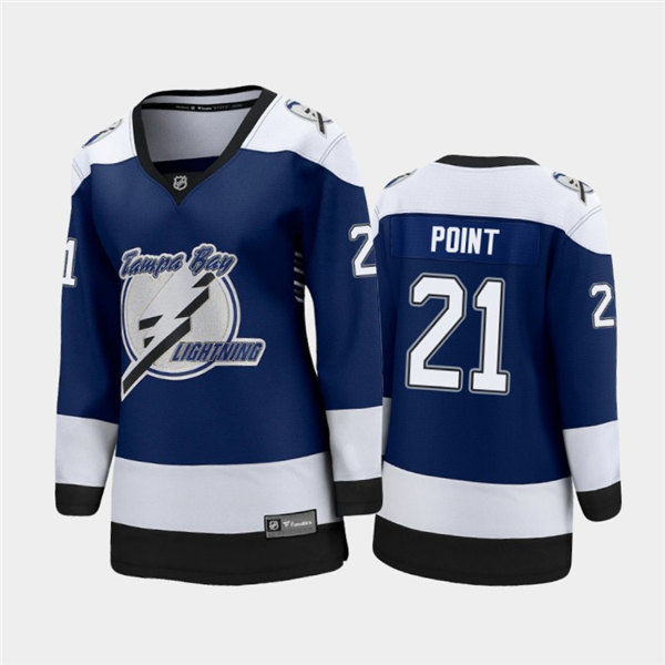 Women Tampa Bay Lightning #21 Brayden Point Adidas 2021 Blue NHL Reverse Retro Jersey