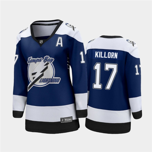 Women Tampa Bay Lightning #17 Alex Killorn Adidas 2021 Blue NHL Reverse Retro Jersey