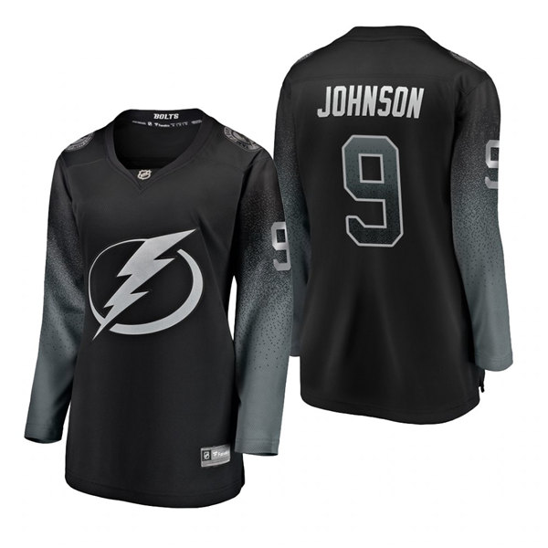 Womens Tampa Bay Lightning #9 Tyler Johnson Adidas Black Alternate Jersey