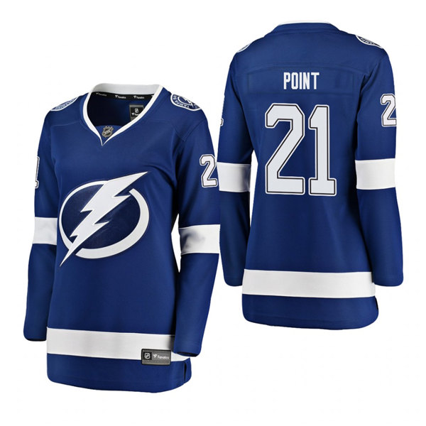 Womens Tampa Bay Lightning #21 Brayden Point Adidas Home Blue Player Jersey