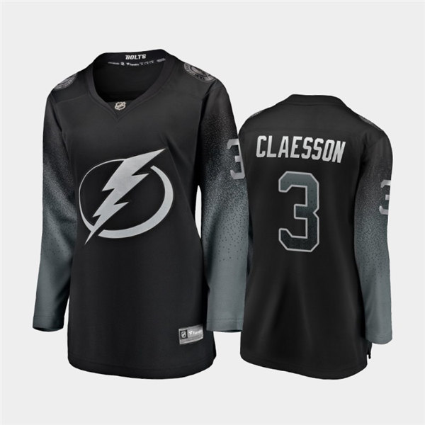 Women Tampa Bay Lightning #3 Fredrik Claesson #Adidas Black Alternate Jersey