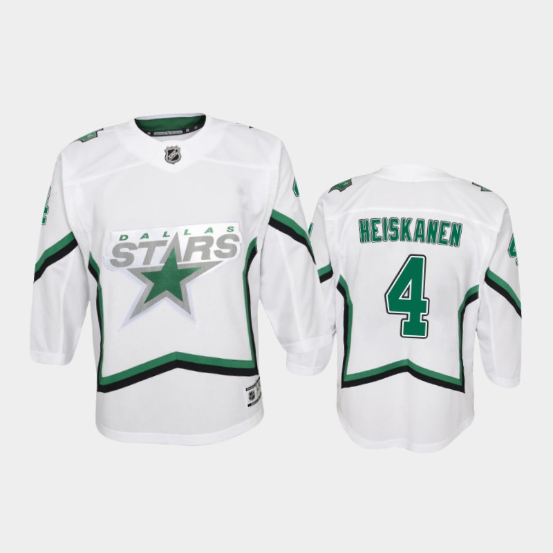 Youth Dallas Stars #4 Miro Heiskanen Adidas 2021 Reverse Retro Jersey