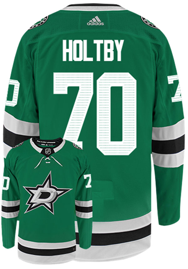 Mens Dallas Stars #70 Braden Holtby Stitched Adidas Home Green Jersey