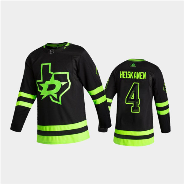 Men Dallas Stars #4 Miro Heiskanen adidas Blackout Alternate Jersey