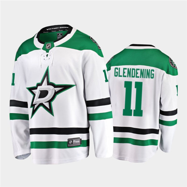 Mens Dallas Stars #11 Luke Glendening Stitched Adidas Away White Jersey