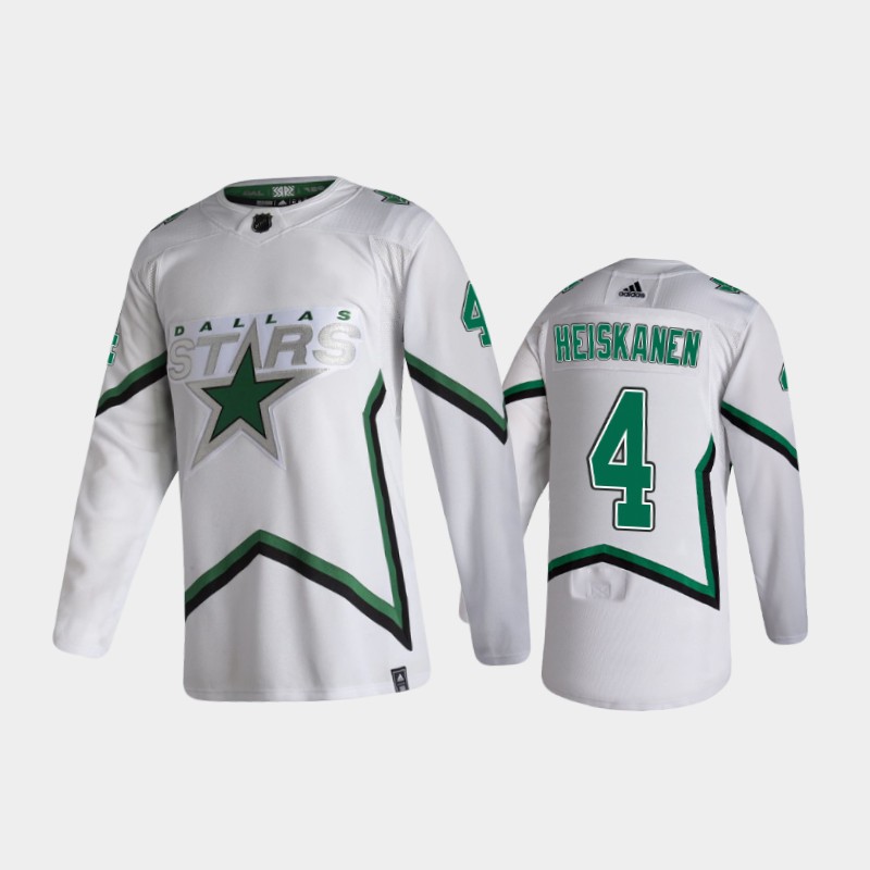 Men Dallas Stars #4 Miro Heiskanen Adidas 2021 Reverse Retro Jersey