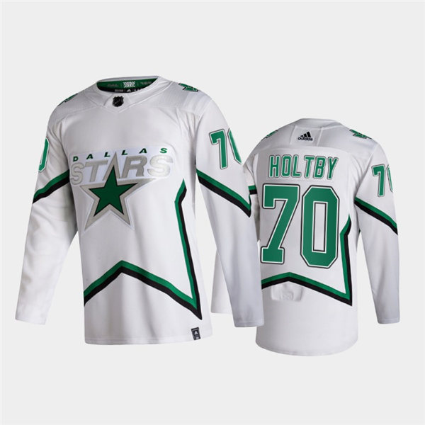 Men Dallas Stars #70 Braden Holtby Adidas 2021 Reverse Retro Jersey