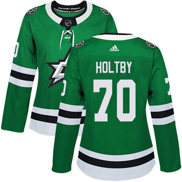 Womens Dallas Stars #70 Braden Holtby Stitched Adidas Home Green Jersey