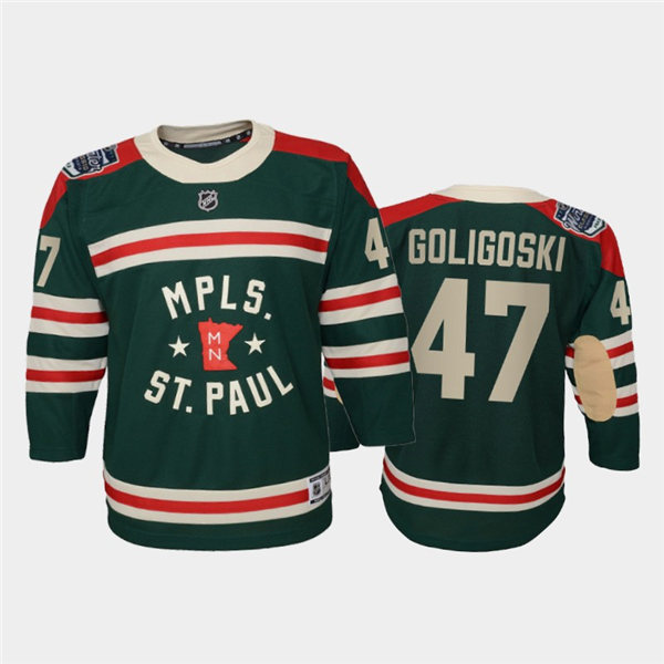 Youth Minnesota Wild #47 Alex Goligoski Adidas Green 2022 Winter Classic State of Hockey Jersey