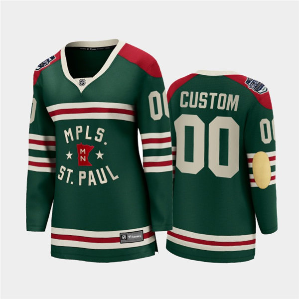 Womens Minnesota Wild Custom Adidas Green 2022 Winter Classic Jersey