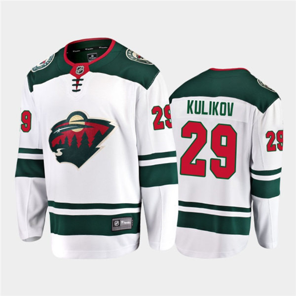 Mens Minnesota Wild #29 Dmitry Kulikov Adidas Away White NHL Jersey