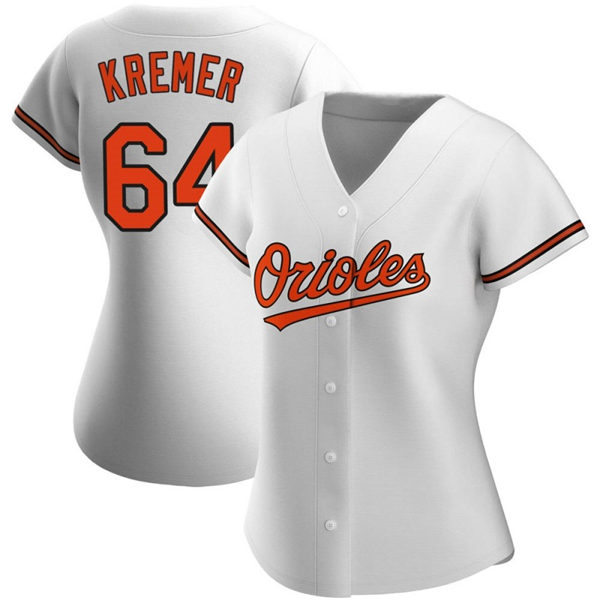 Womens Baltimore Orioles #64 Dean Kremer Nike Home White Jersey