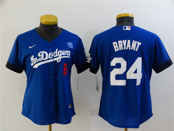 Womens Los Angeles Dodgers #8#24 Kobe Bryant Nike Royal 2021 MLB City Connect Jersey