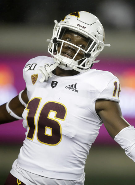 Mens Arizona State Sun Devils #16 Aashari Crosswell adidas 2020 White Maroon College Football Jersey 