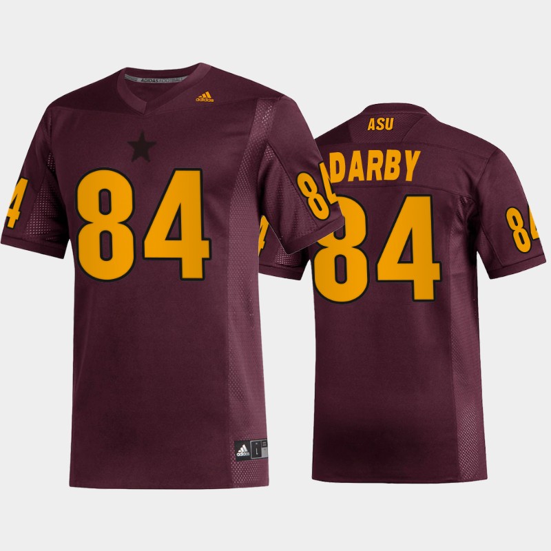Mens Arizona State Sun Devils #84 Frank Darby adidas 2020 Maroon Gold College Football Jersey