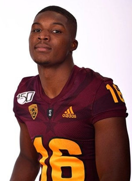 Mens Arizona State Sun Devils #16 Aashari Crosswell adidas 2020 Maroon Gold College Football Jersey