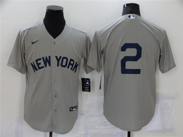 Youth New York Yankees #2 Derek Jeter Nike Gray 2021 Field of Dreams Jersey