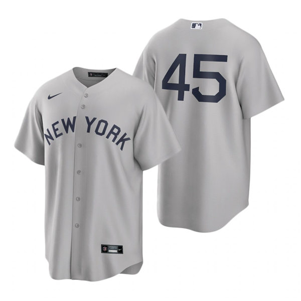 Youth New York Yankees #45 Gerrit Cole Nike Gray 2021 Field of Dreams Jersey
