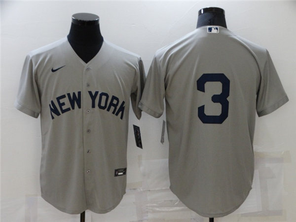 Womens New York Yankees #3 Babe Ruth Nike Gray 2021 Field of Dreams Jersey