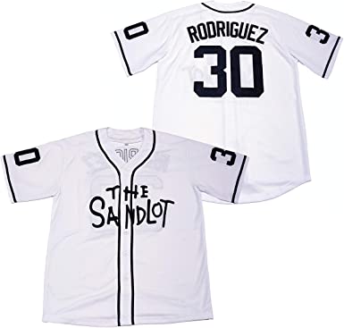 Mens #30 The Jet Rodriguez The Sandlot White Stitched Film Baseball Jersey 