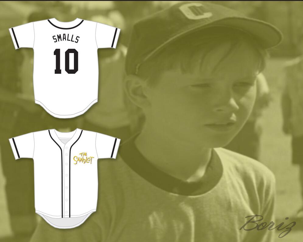 Mens The Sandlot #10 Scotty Smalls White With Gold The Sandlot Baseball Jersey 