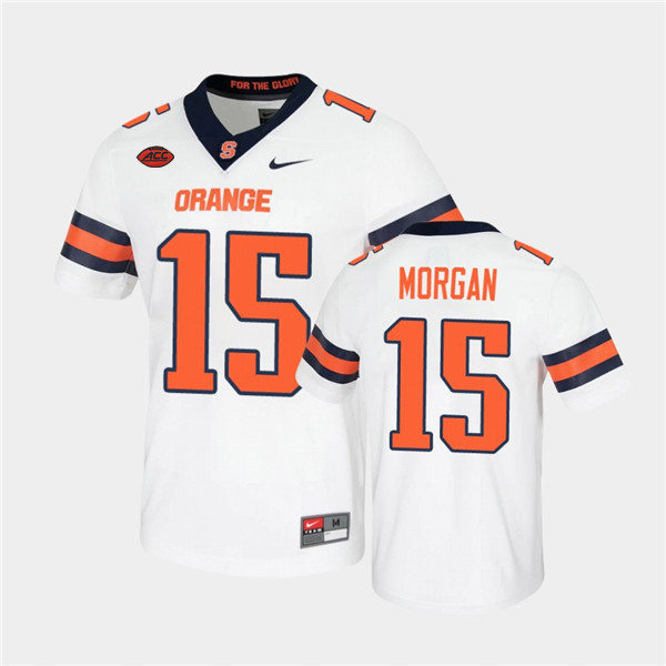 Mens Syracuse Orange #15 JaCobian Morgan Nike White College Football Game Jersey