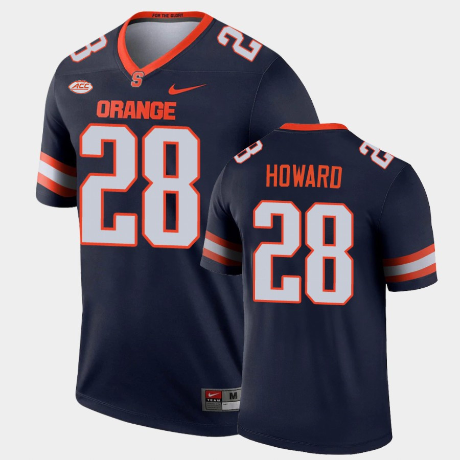 Mens Syracuse Orange #28 Jarveon Howard Nike Navy College Football Game Jersey