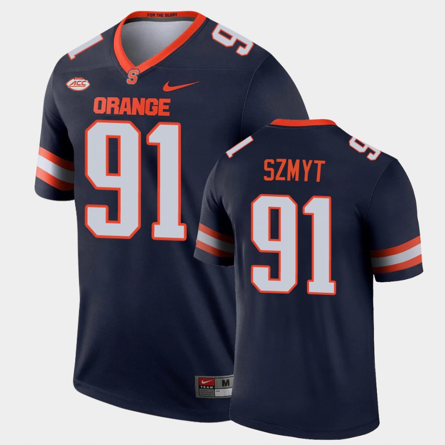 Mens Syracuse Orange #91 Andre Szmyt Nike Navy College Football Game Jersey