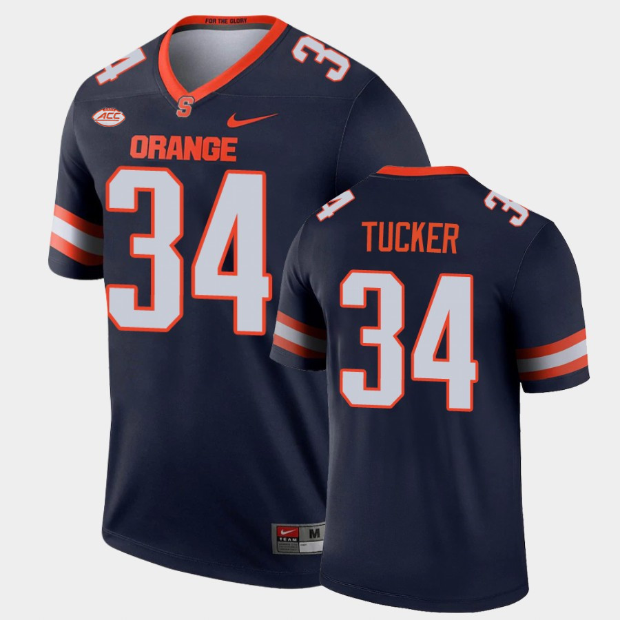 Mens Syracuse Orange #34 Sean Tucker Nike Navy College Football Game Jersey