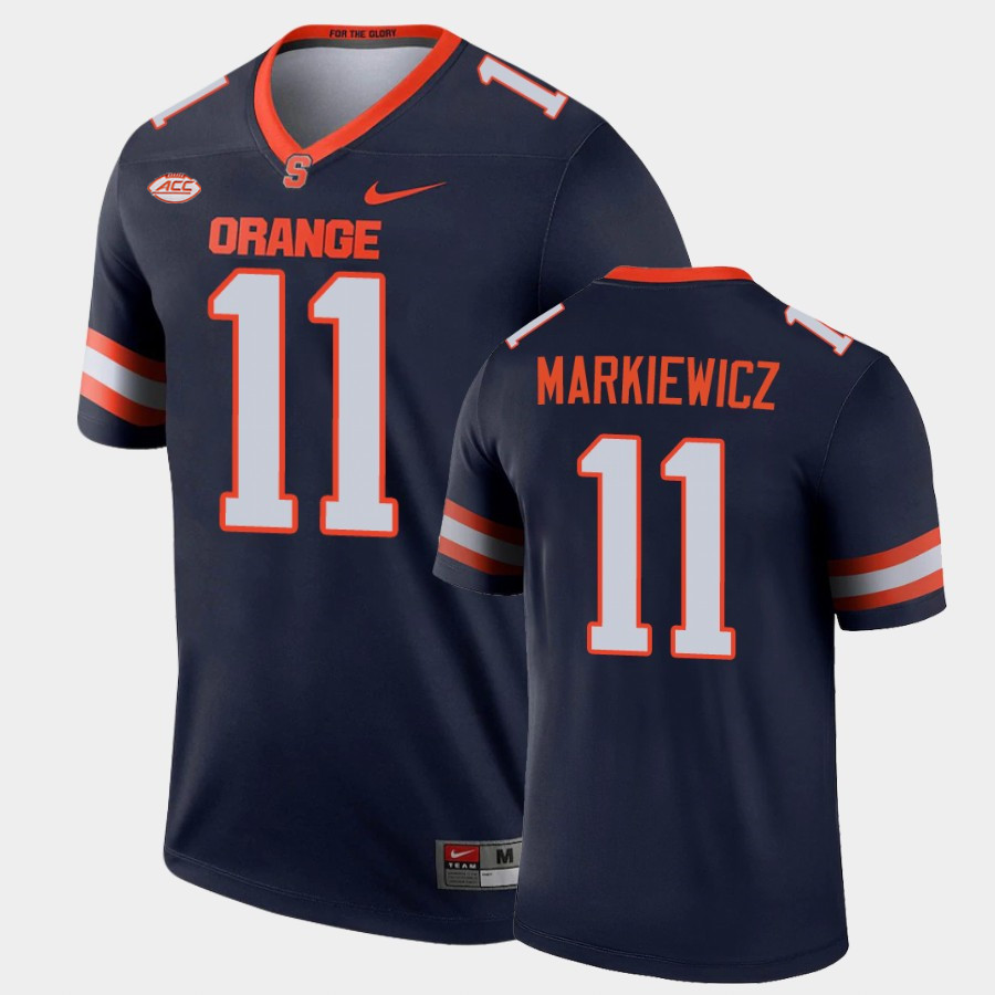 Mens Syracuse Orange #11 Dillon Markiewicz Nike Navy College Football Game Jersey