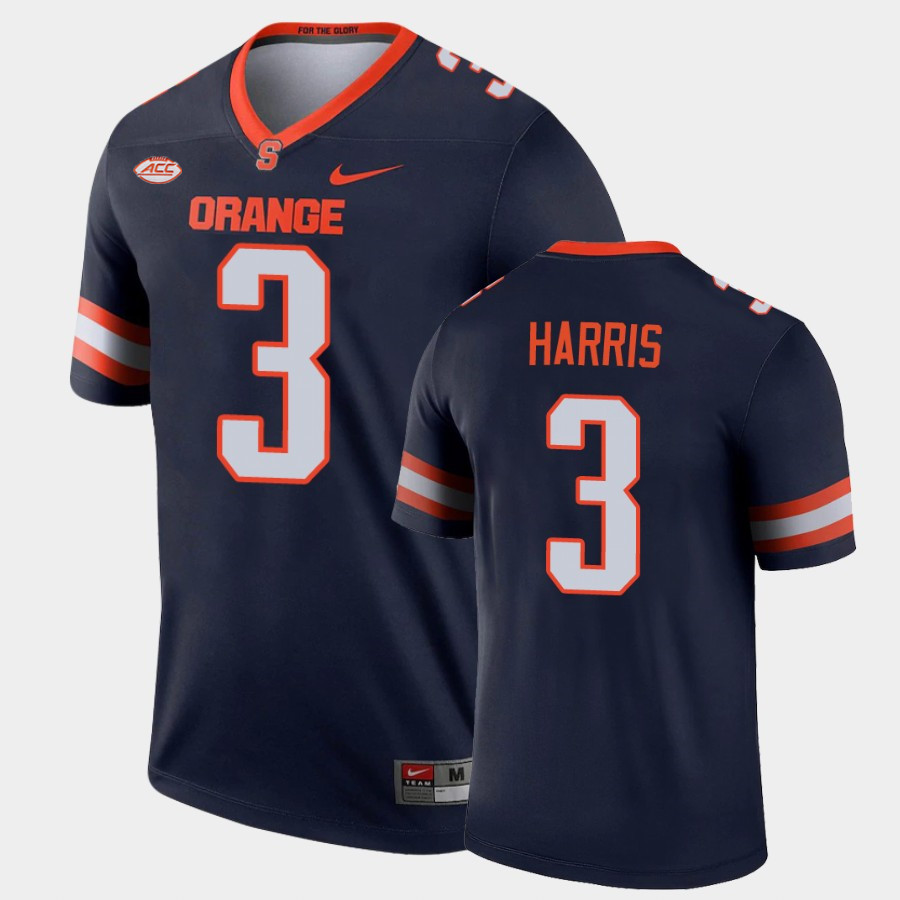 Mens Syracuse Orange #3 Taj Harris Nike Navy College Football Game Jersey