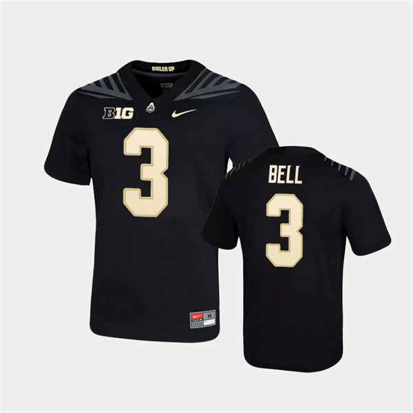 Mens Purdue Boilermakers #3 David Bell Nike Black College Football Game Jersey