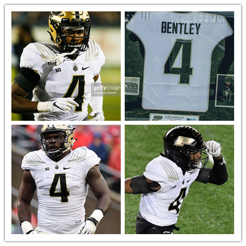 Mens Purdue Boilermakers #4 Ja'Whaun Bentley Nike White College Football Game Jersey