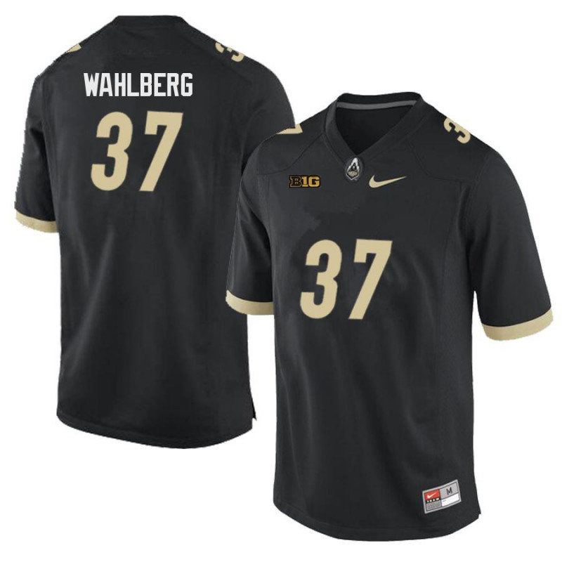 Mens Purdue Boilermakers #37 Jacob Wahlberg Nike Black Retro Football Jersey