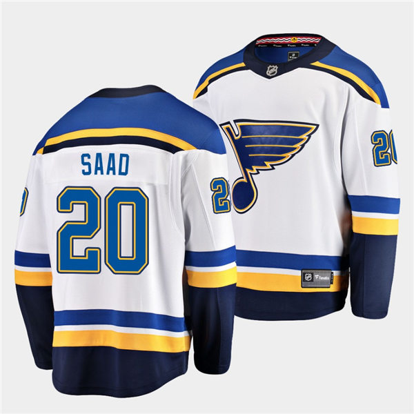 Mens St. Louis Blues #20 Brandon Saad adidas White Away Jersey