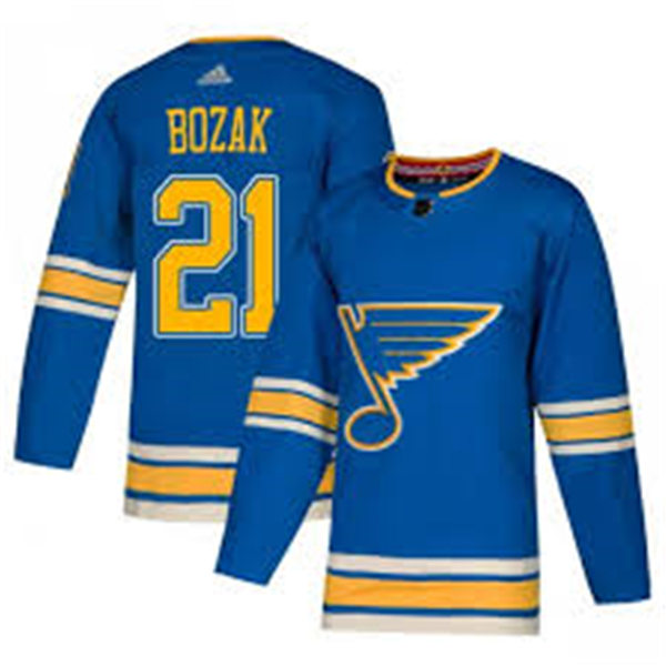 Mens St. Louis Blues #21 Tyler Bozak adidas Blue Alternate Jersey