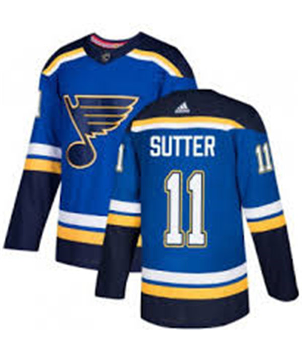 Mens St. Louis Blues Retired Player #11 Brian Sutter adidas Stitched Home Blue Jersey