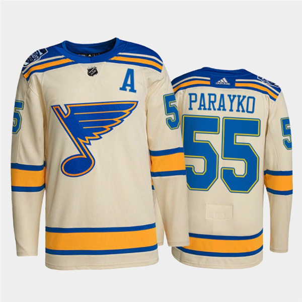 Mens St. Louis Blues #55 Colton Parayko adidas Cream 2022 Winter Classic Edition Jersey