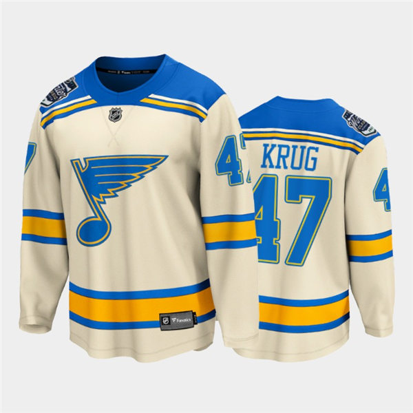 Mens St. Louis Blues #47 Torey Krug adidas Cream 2022 Winter Classic Edition Jersey