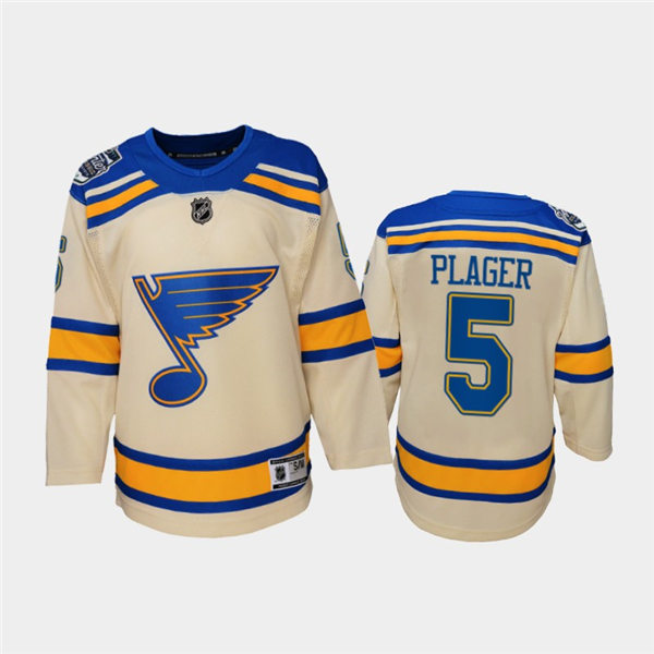 Youth St. Louis Blues #5 Bob Plager adidas Cream 2022 Winter Classic Jersey