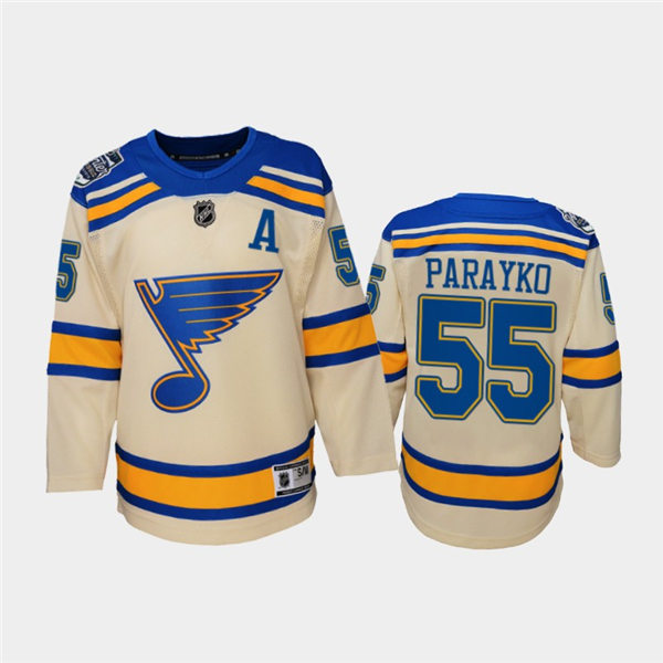Youth St. Louis Blues #55 Colton Parayko adidas Cream 2022 Winter Classic Jersey