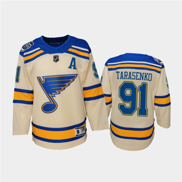 Youth St. Louis Blues #91 Vladimir Tarasenko adidas Cream 2022 Winter Classic Jersey